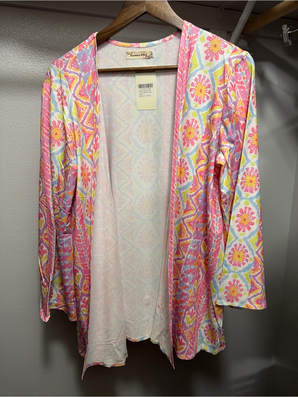Pink Patterned Open Cardigan - Sunshine Floral